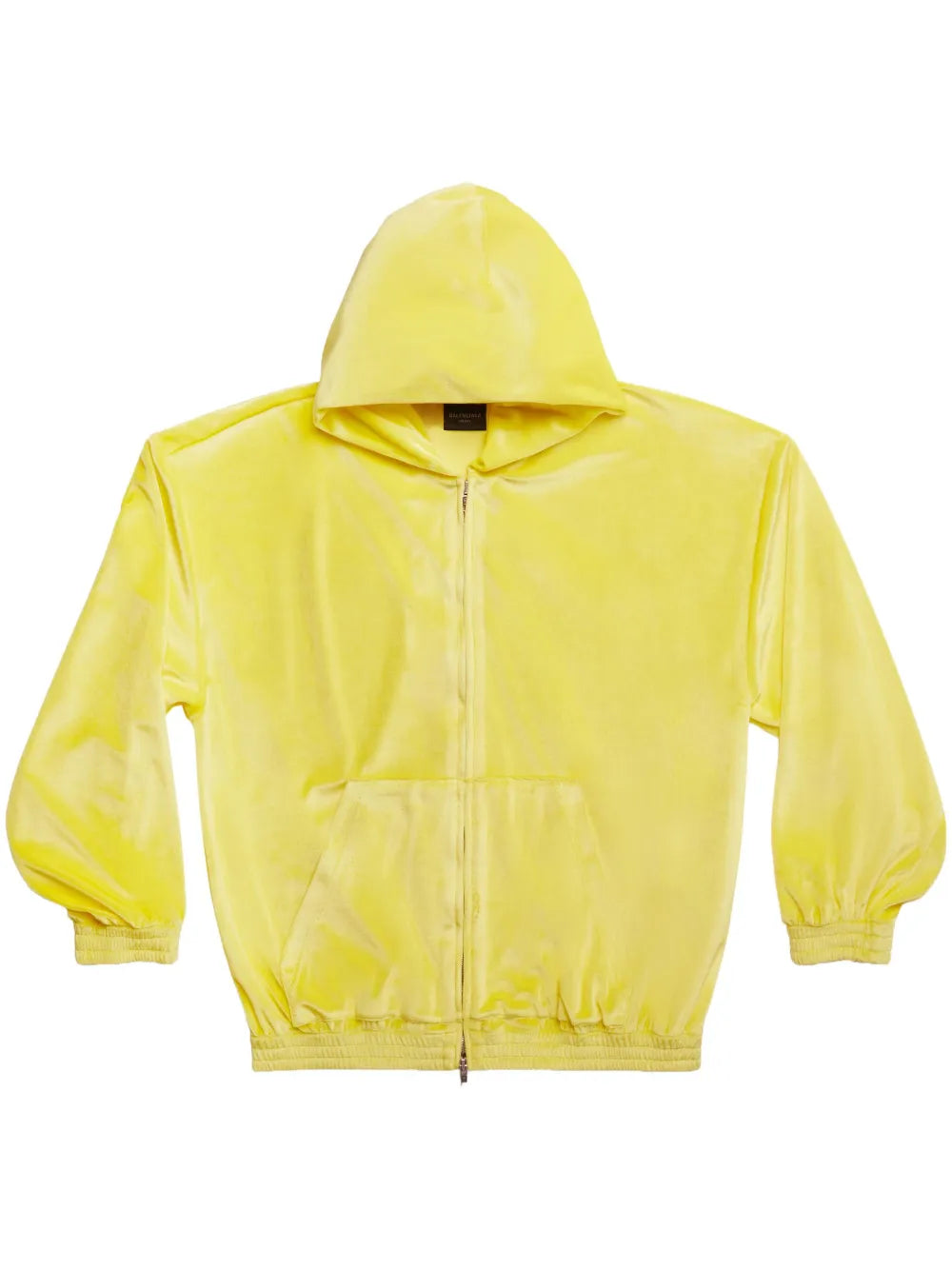 Velvet-Effect Zip-Up Hoodie