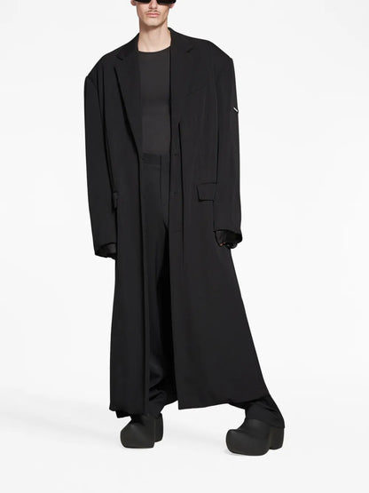 Oversized Long-Sleeve Wool Coat