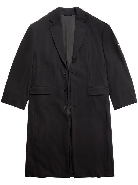 Oversized Long-Sleeve Wool Coat