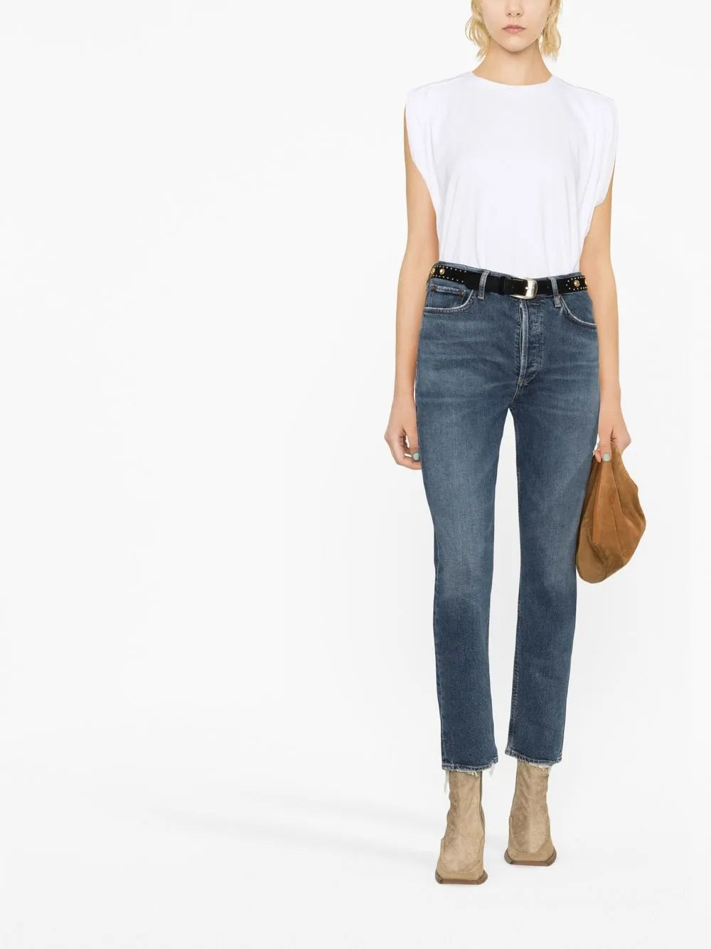High-Waisted Slim-Fit Jeans