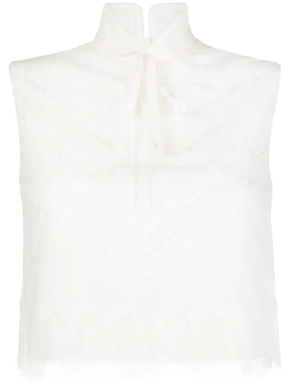 Lace-Trim Mulberry-Silk Vest