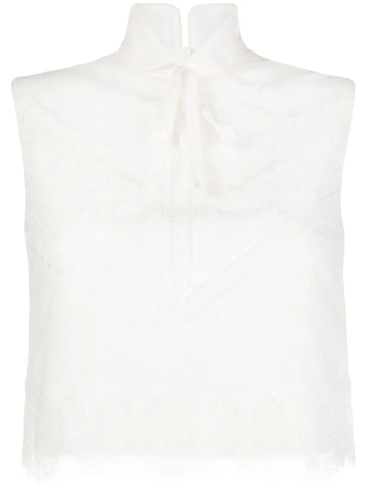 Lace-Trim Mulberry-Silk Vest