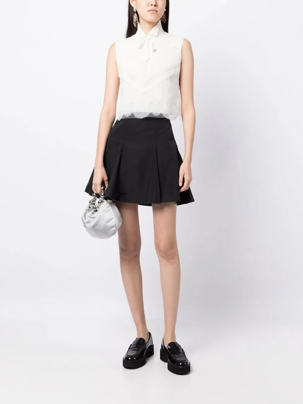 Lace-Trim Mulberry-Silk Vest