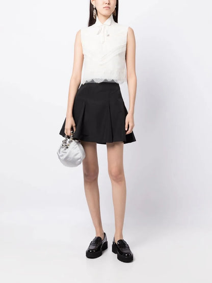 Lace-Trim Mulberry-Silk Vest