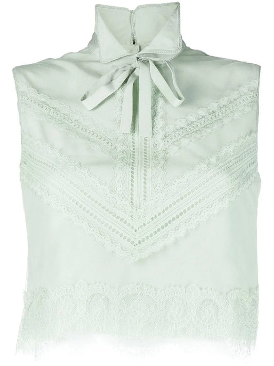 Lace-Trim Mulberry-Silk Vest