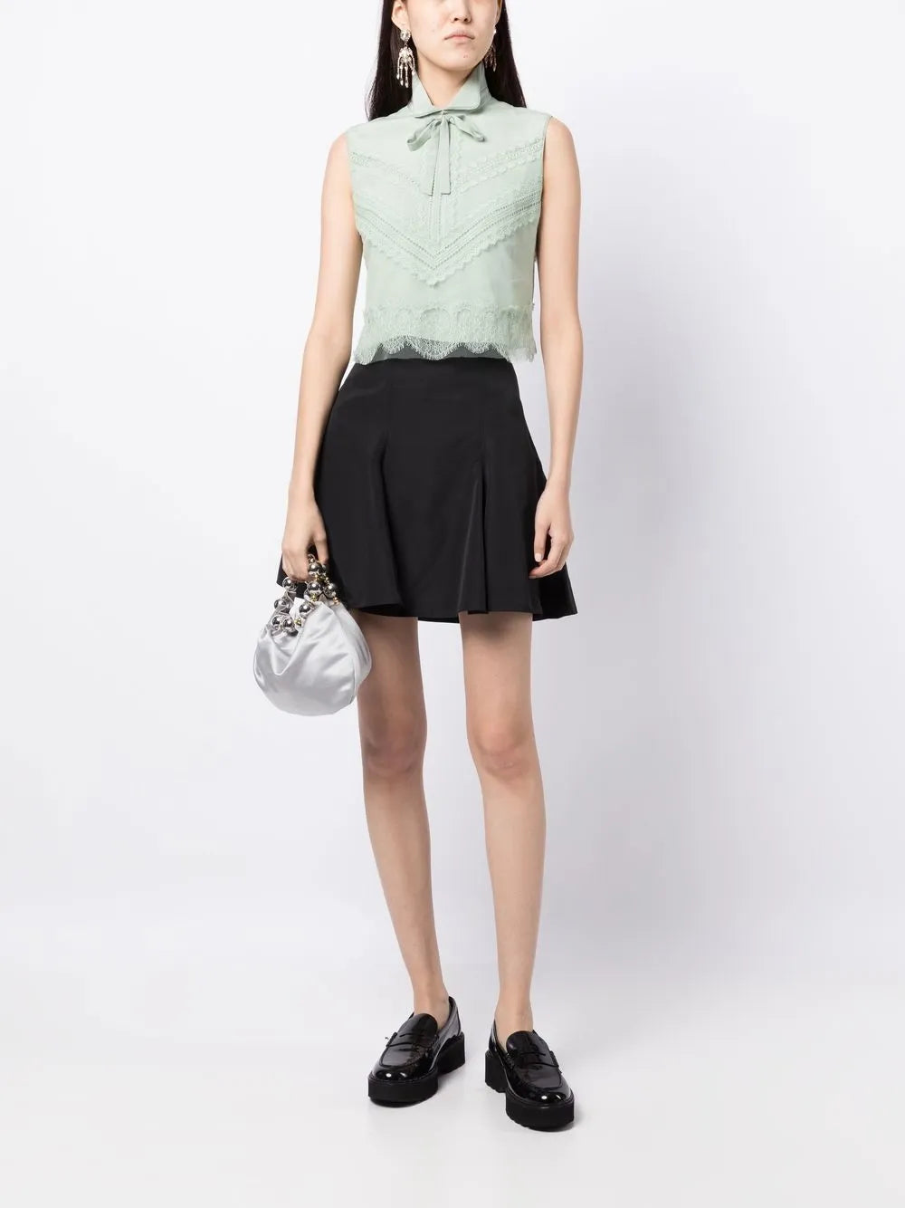 Lace-Trim Mulberry-Silk Vest