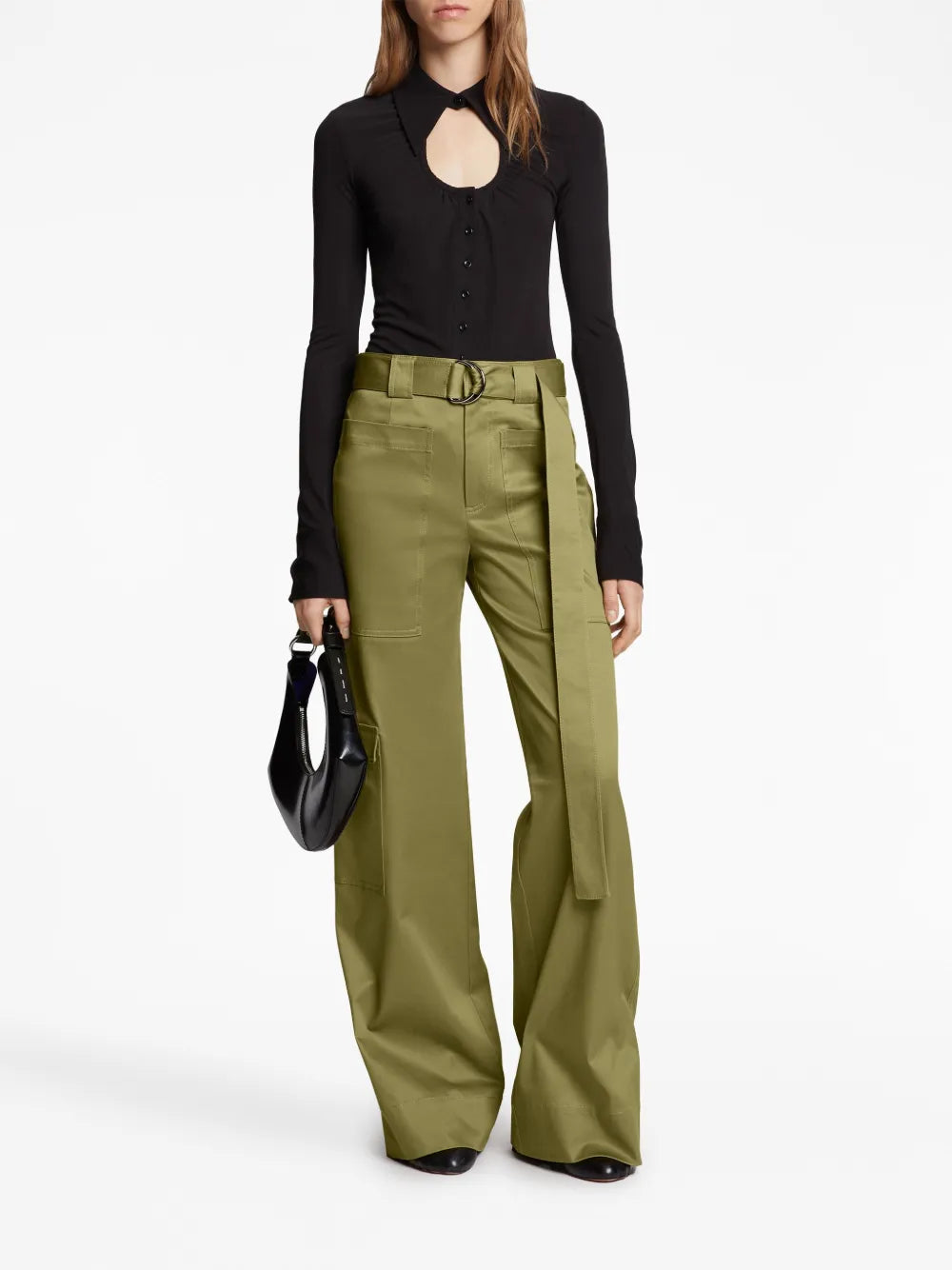 Belted-Waist Cargo Trousers