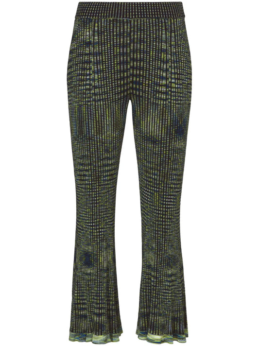 Space Dye Ribbed-Knit Trousers