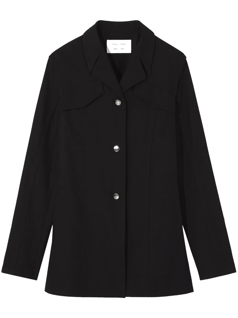 Notched-Lapels Button-Down Blazer
