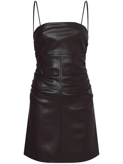 Ruched-Detail Spaghetti-Strap Minidress
