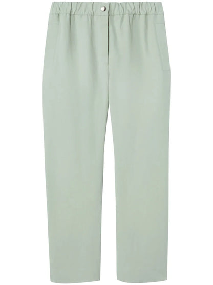 Straight-Leg Cotton-Blend Trousers