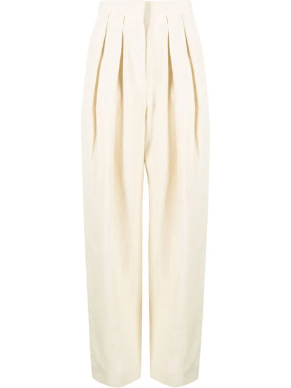 High-Waisted Pleated Trousers