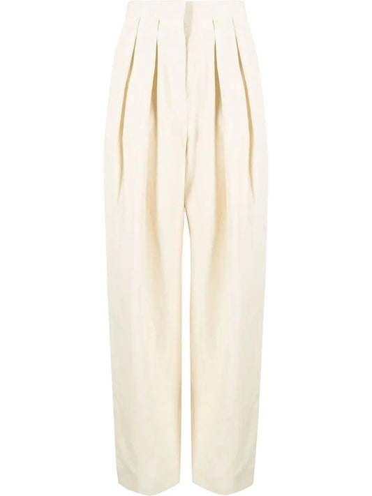 High-Waisted Pleated Trousers