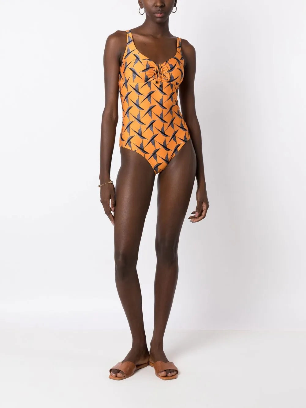 Rosa Printed Lace-Up Swimsuit