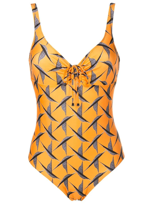Rosa Printed Lace-Up Swimsuit