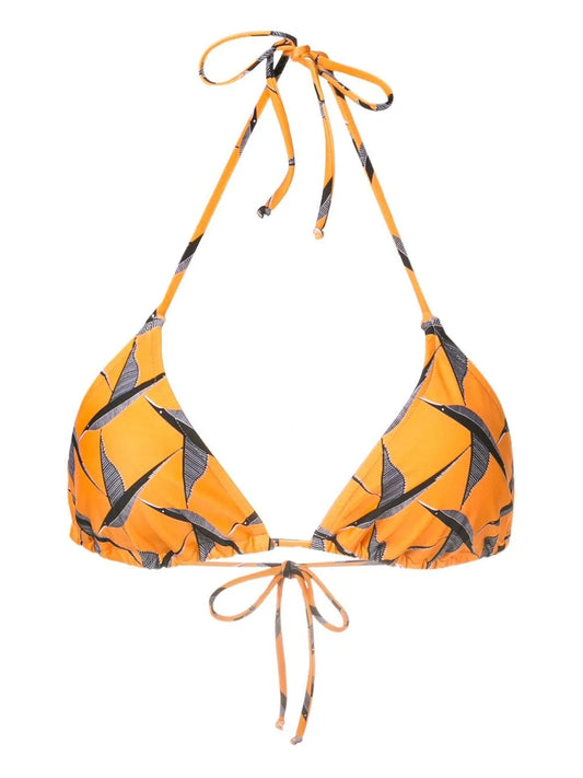 Hanna Bird-Print Bikini Top
