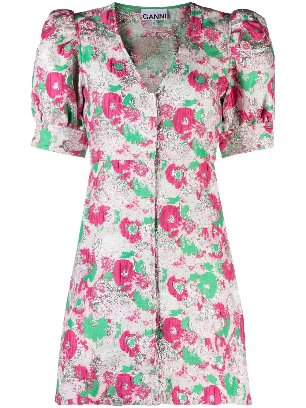 Floral-Print Short-Sleeve Dress
