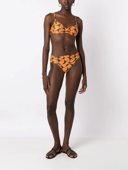 Cassis Twisted Stretched Bikini Top