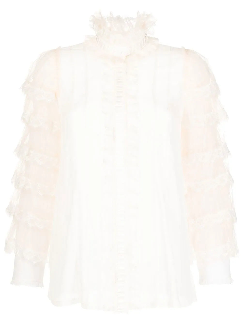 Ruffled Mulberry Silk Blouse