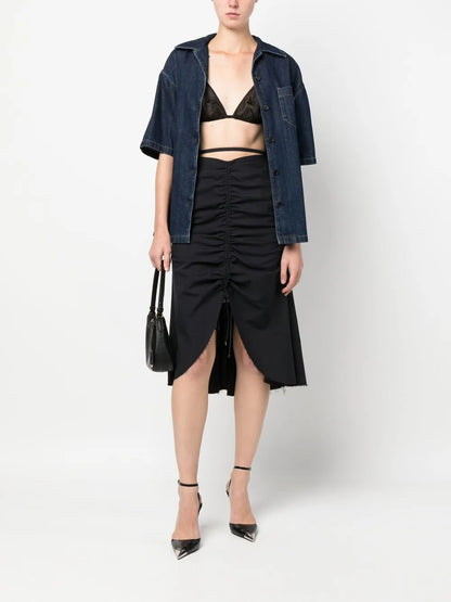 Embroidered-Detail Sheer Silk Bralette