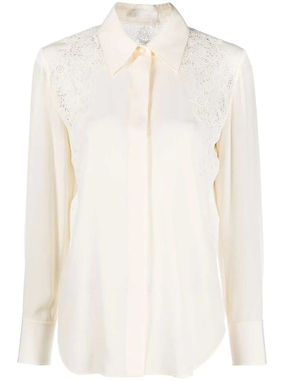 Guipure-Detail Silk Shirt