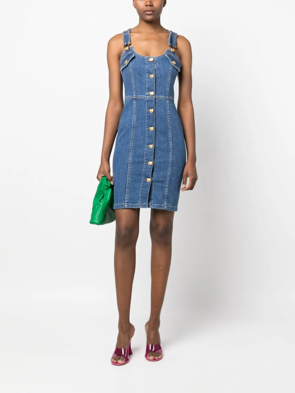 Button-Up Denim Minidress
