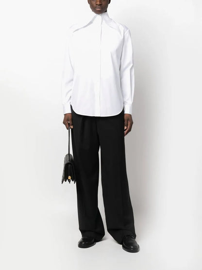 Pointed-Collar Long-Sleeve Shirt