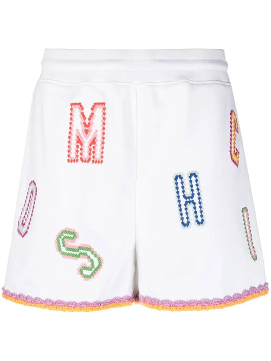 Logo-Embroidered Lace-Trim Shorts
