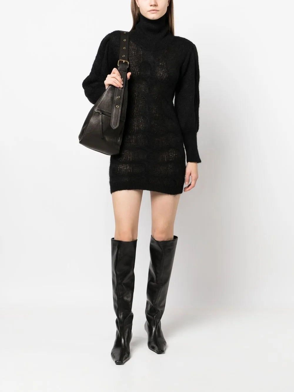 Astro Cable-Knit Roll-Neck Dress