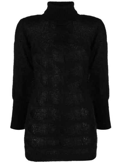Astro Cable-Knit Roll-Neck Dress