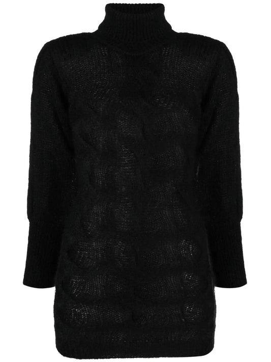 Astro Cable-Knit Roll-Neck Dress