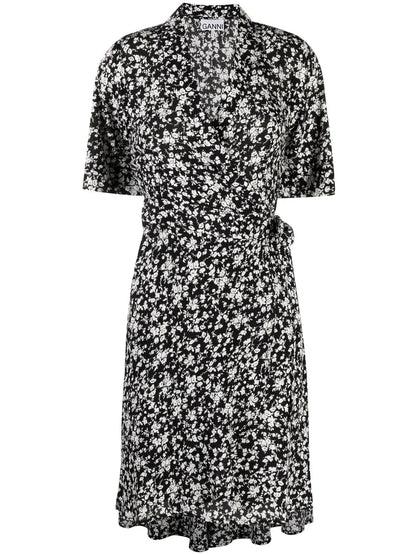 Floral-Print Wrap Dress