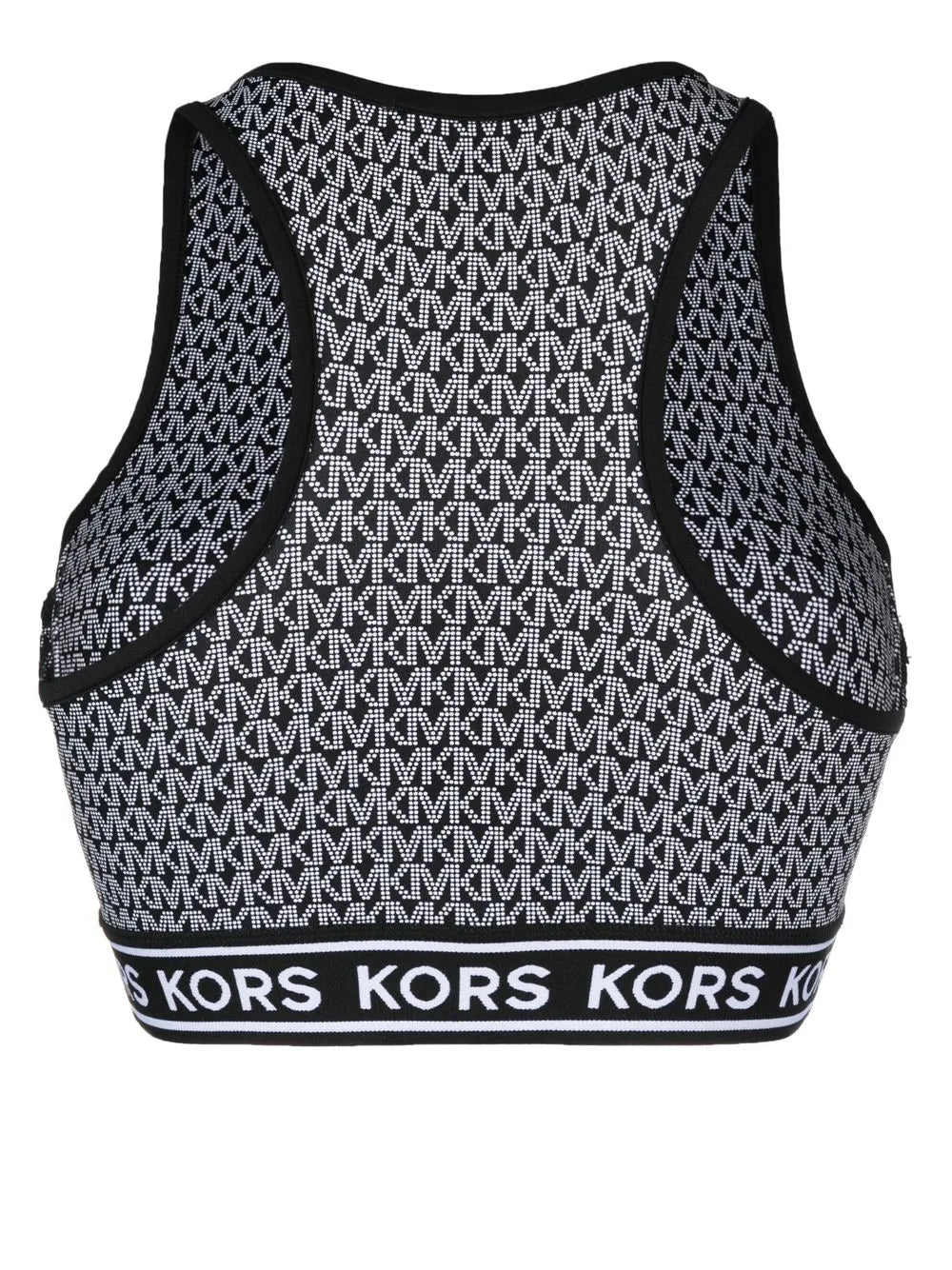 Monogram-Print Zip-Up Bikini Top