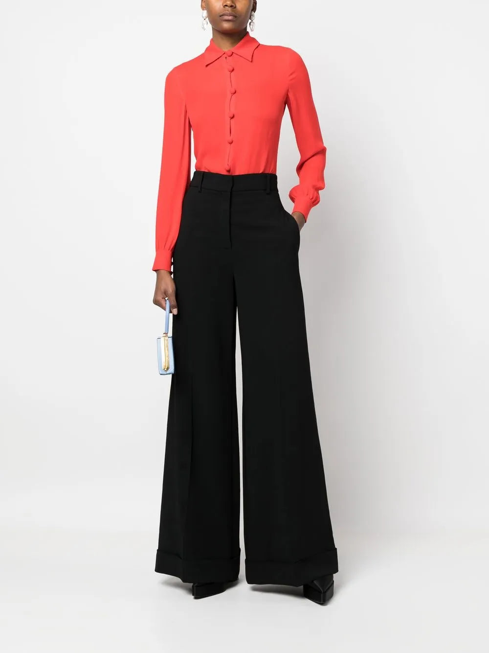 Mid-Rise Palazzo Pant