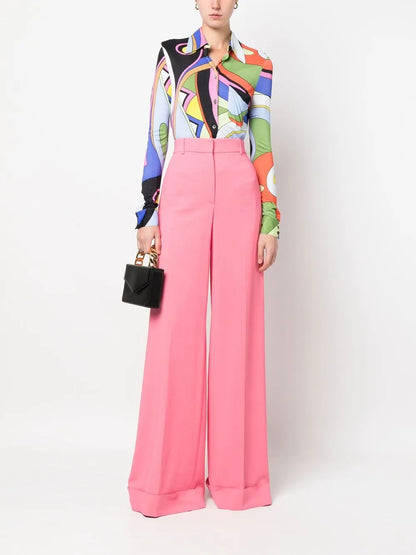 High-Waisted Palazzo Trousers
