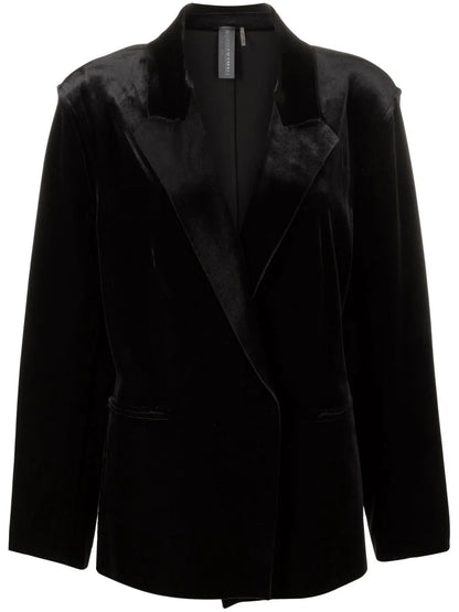 Single-Breasted Velvet Blazer