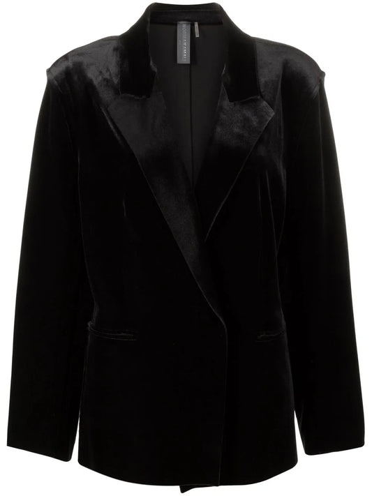 Single-Breasted Velvet Blazer