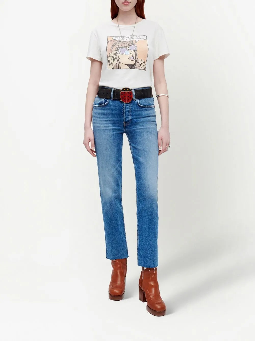 High-Rise Stove Pipe Jeans