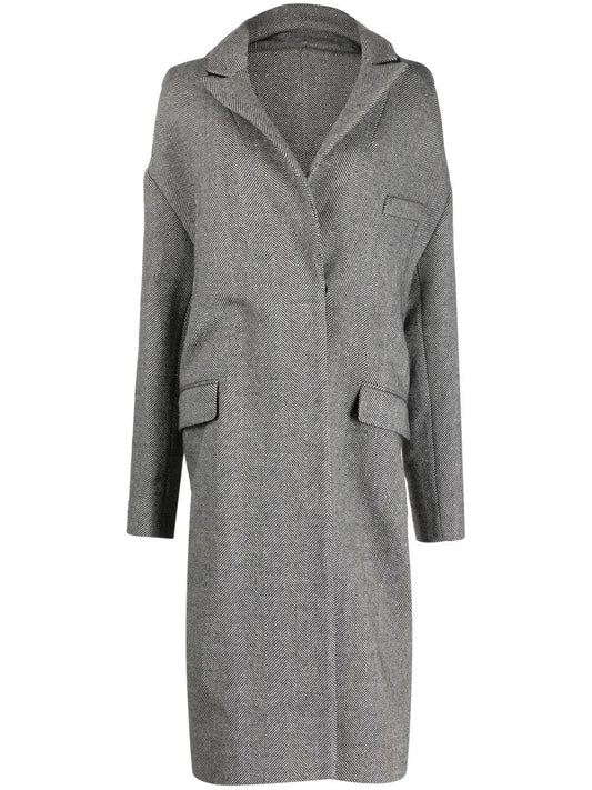 Single-Breasted Herringbone Coat