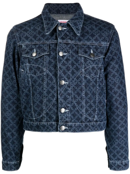 Etchen-Print Denim Jacket