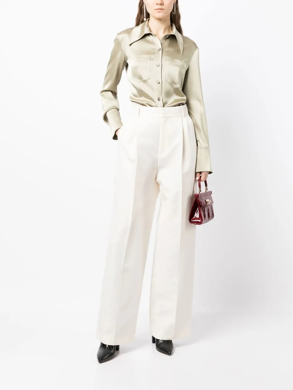 Pleat-Detail Tailored Trousers