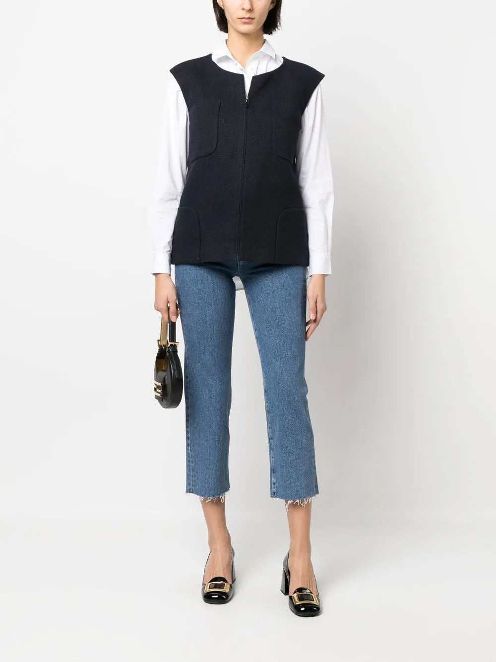 Cropped Frayed Jeans