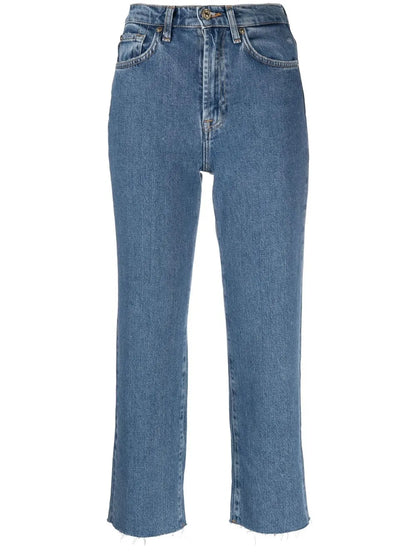 Cropped Frayed Jeans