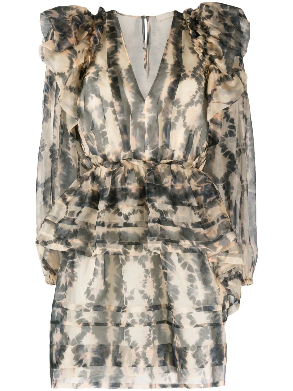 Adelaide Abstract-Print Silk Minidress