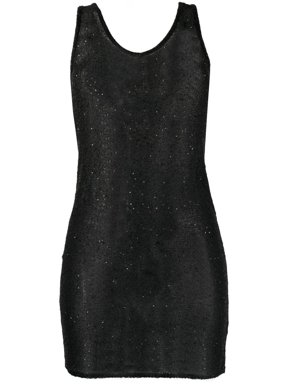 Sequin-Detail Transparent-Effect Top