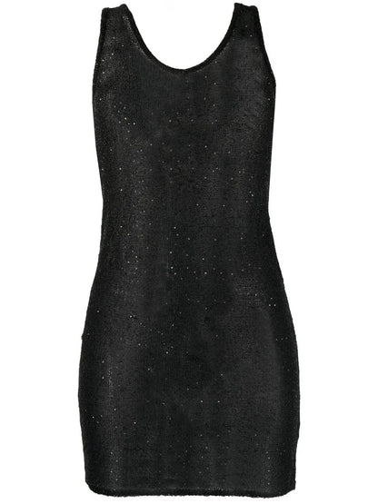 Sequin-Detail Transparent-Effect Top