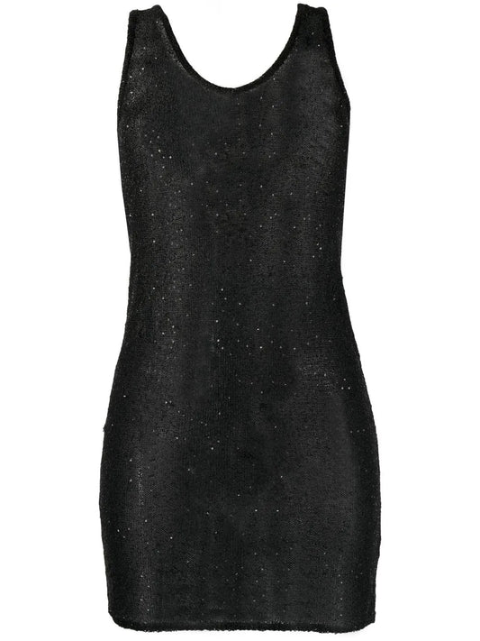 Sequin-Detail Transparent-Effect Top