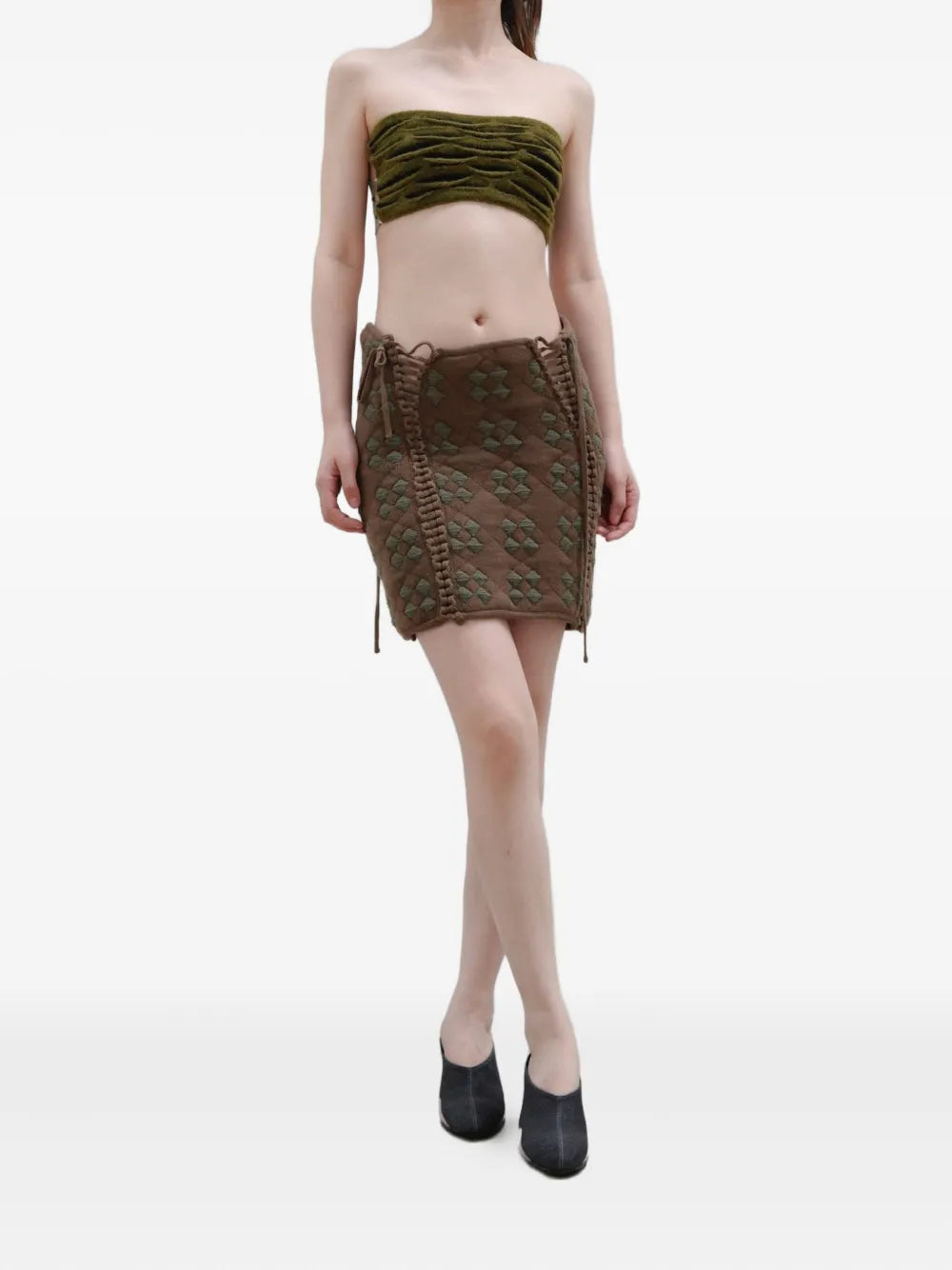 Lace Up-Detail Skirt