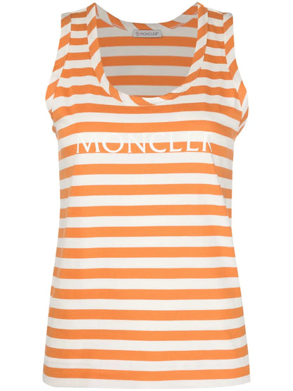 Striped Logo-Print Tank Top
