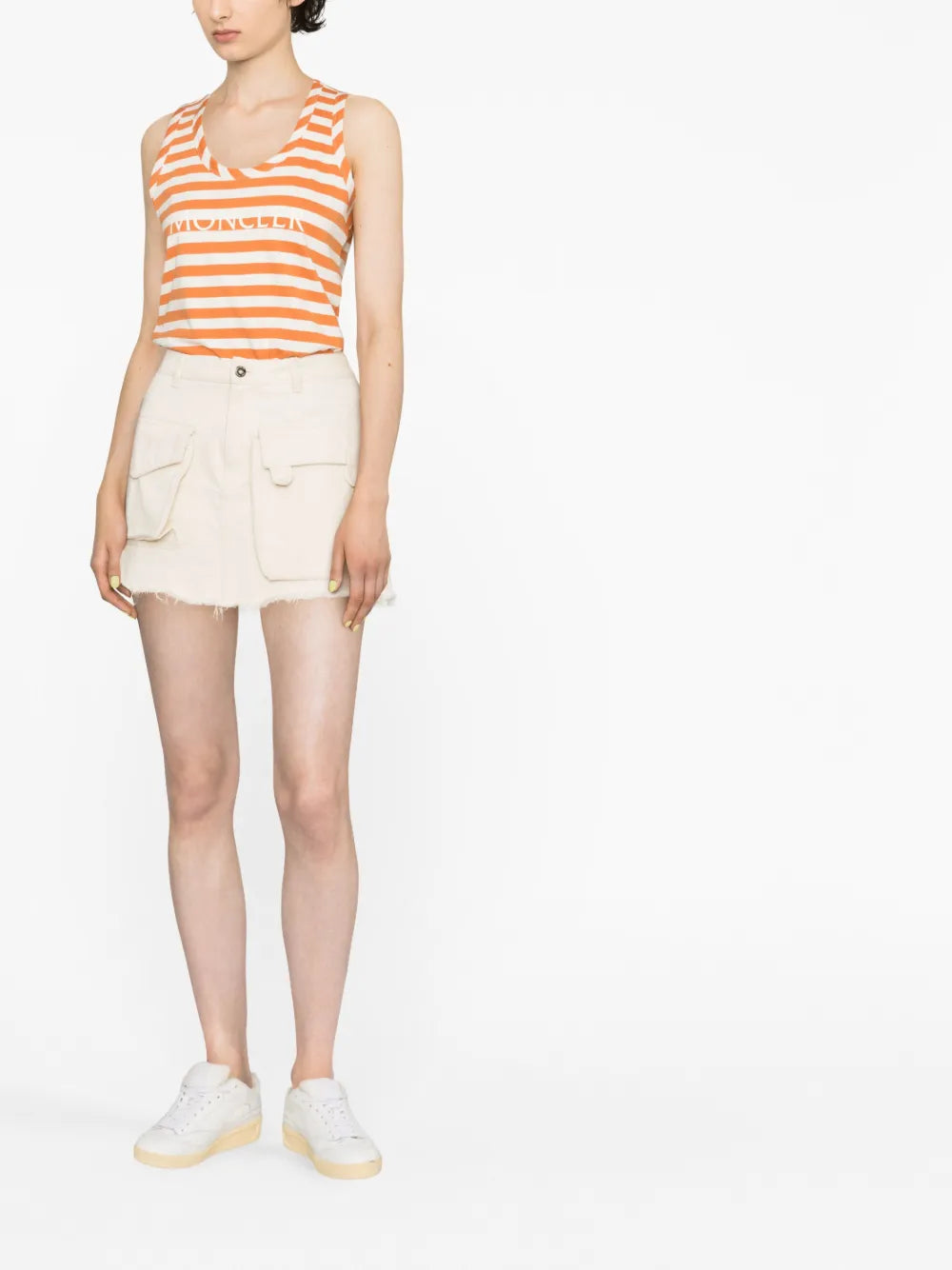 Striped Logo-Print Tank Top